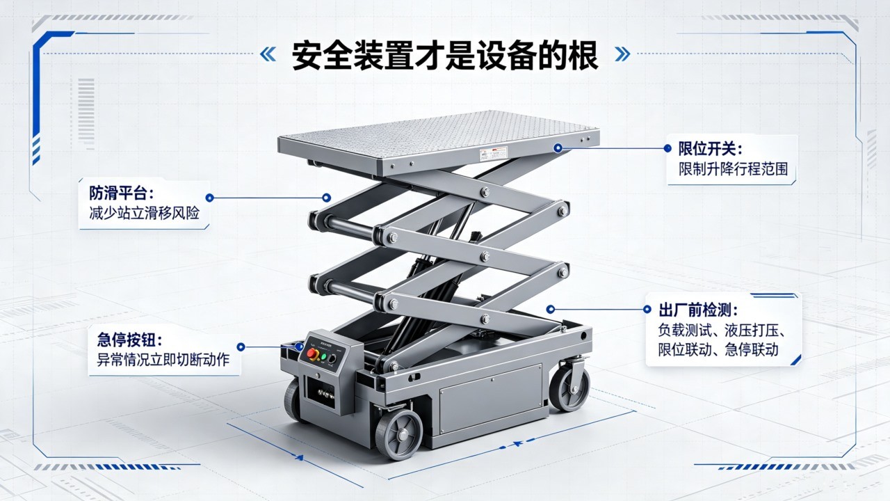 剪叉式升降机安全装置标注图