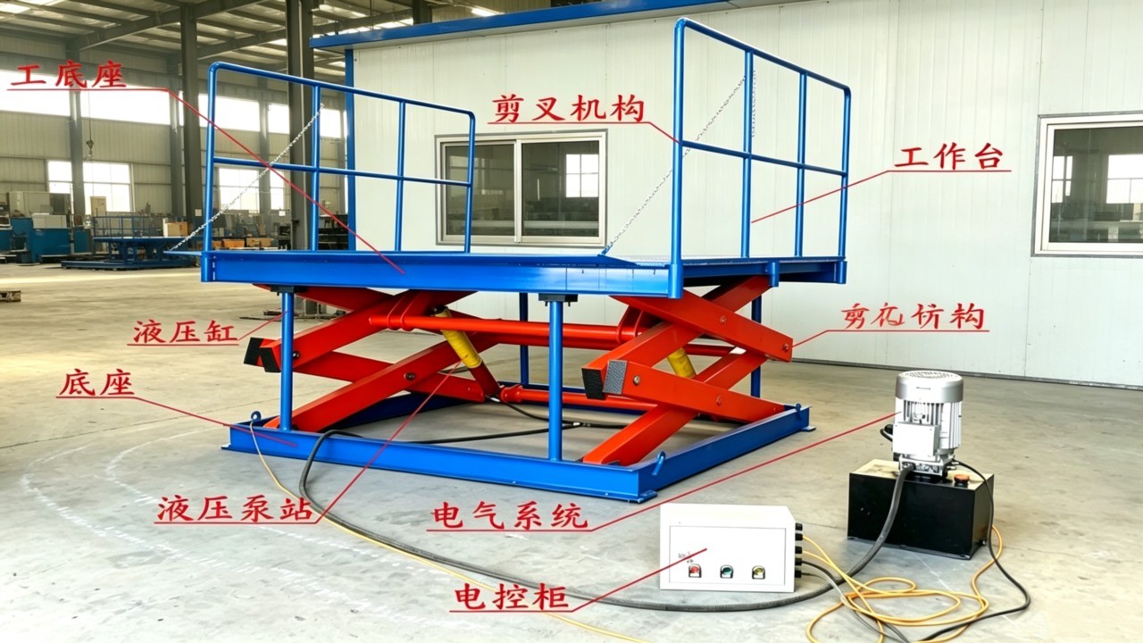 剪叉式升降平台工作原理图解及视频